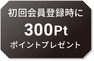 初回会員登録時に300ポイントプレゼント